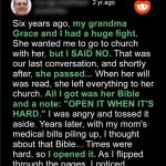 Old Lady Disinherits Grandson, Leaves Him Only a Bible & Note Saying, ‘Open It When