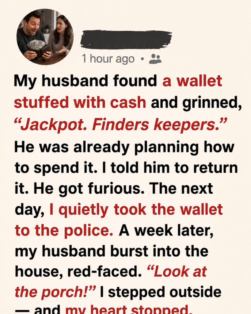 My Husband Wanted to Keep a Lost Wallet Full of Cash — Until a Child’s Note Broke Him