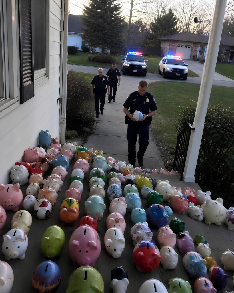 My 6-Year-Old Son Gave All His Savings to Help Our Elderly Neighbor – The Next Morning, Our Yard Was Filled with Piggy Banks, and Patrol Cars Were Everywhere