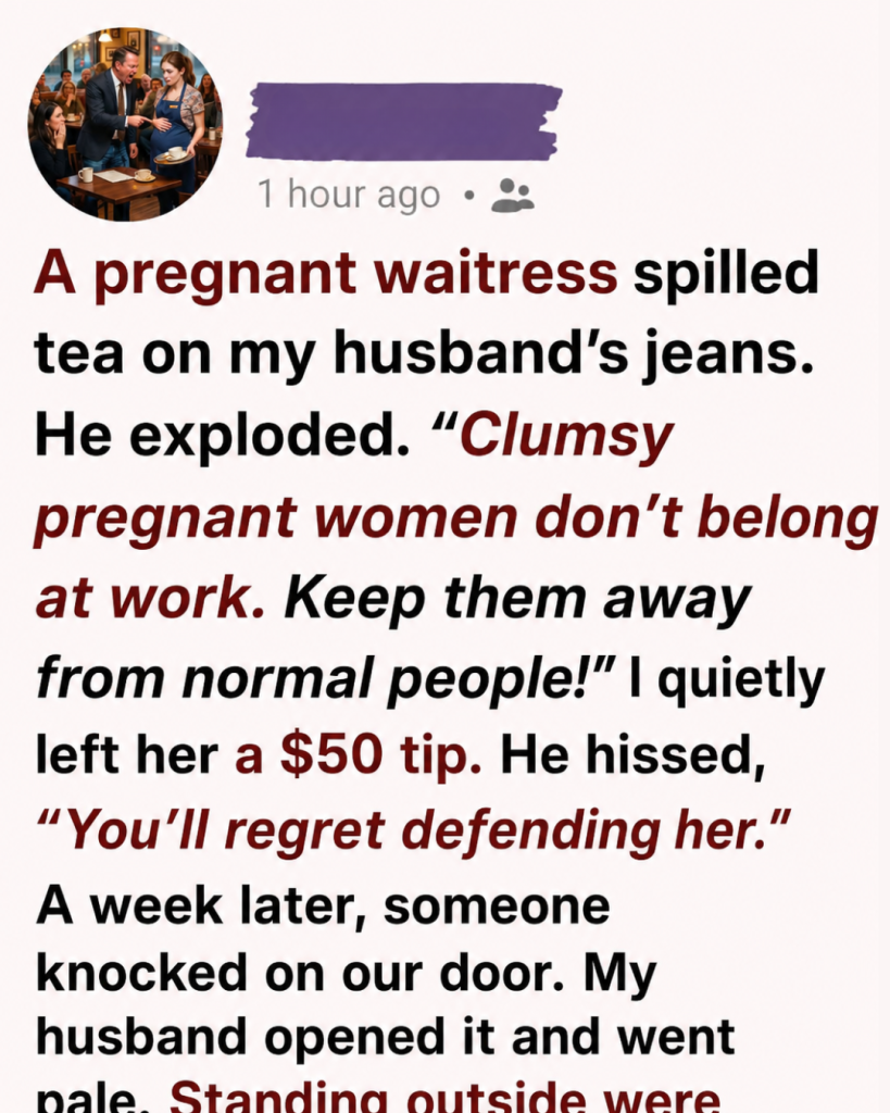 A Pregnant Waitress Spilled Tea on My Husband—His Cruel Reaction Cost Him More Than He Expected