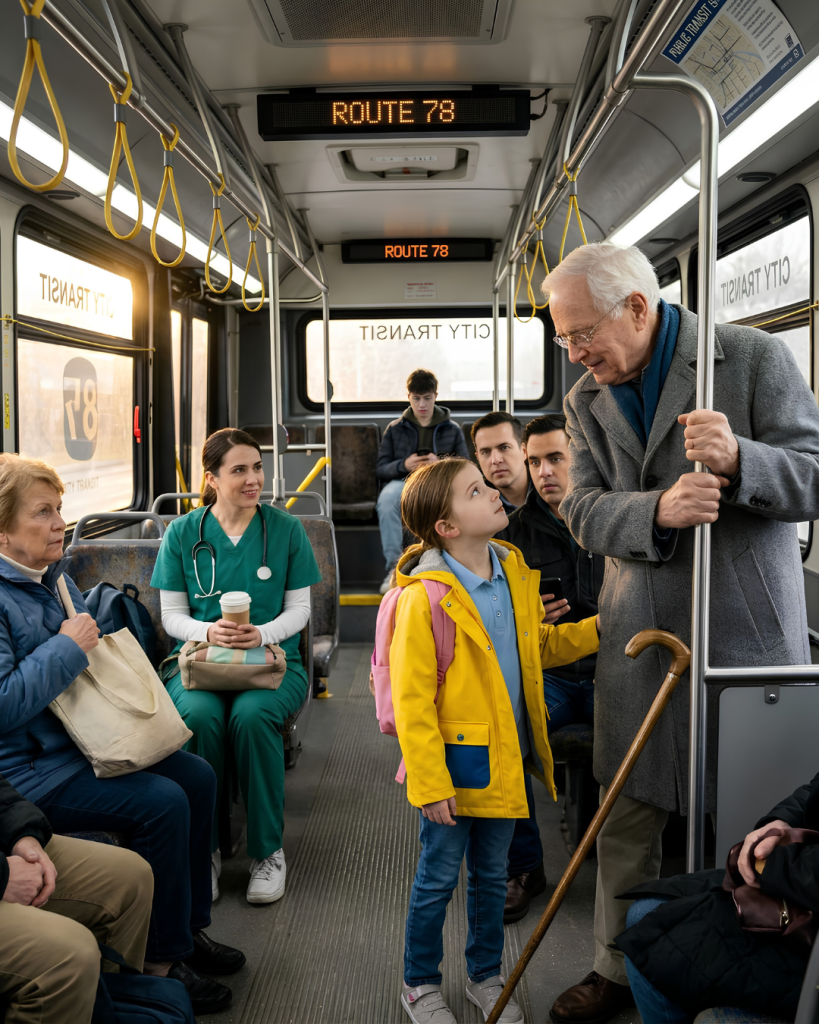 A Little Girl Gave Up Her Seat for a Nervous Elderly Man — What Happened Next Left Everyone Silent